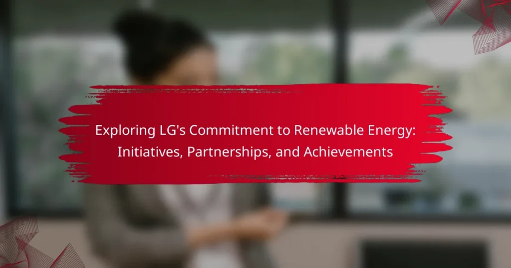 Exploring LG’s Commitment to Renewable Energy: Initiatives, Partnerships, and Achievements