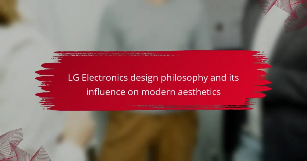 LG Electronics design philosophy and its influence on modern aesthetics