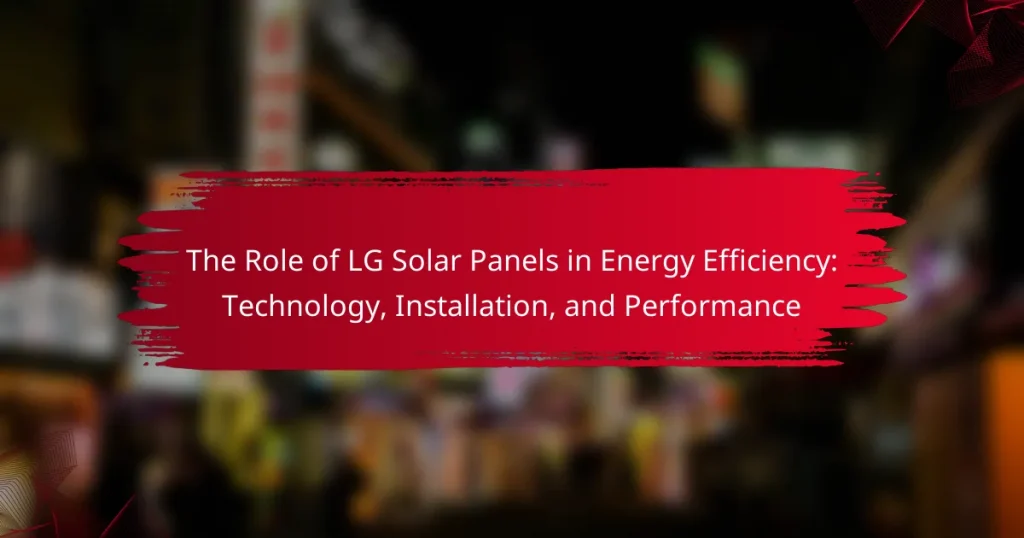 The Role of LG Solar Panels in Energy Efficiency: Technology, Installation, and Performance