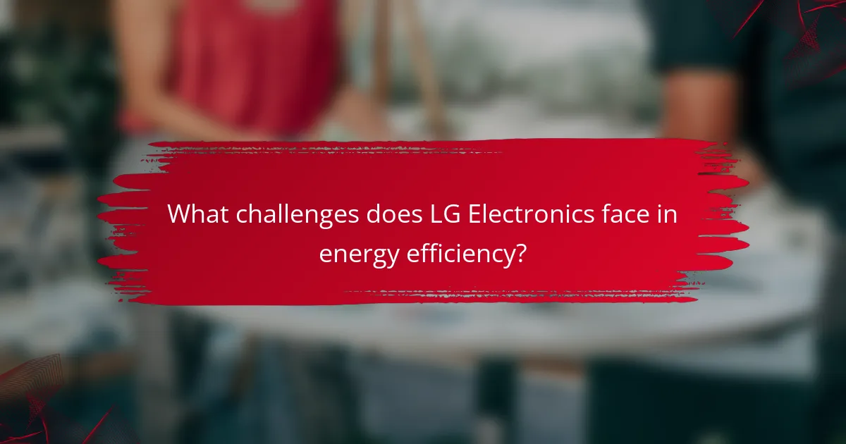 What challenges does LG Electronics face in energy efficiency?