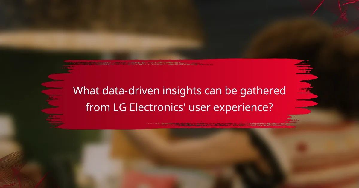 What data-driven insights can be gathered from LG Electronics' user experience?