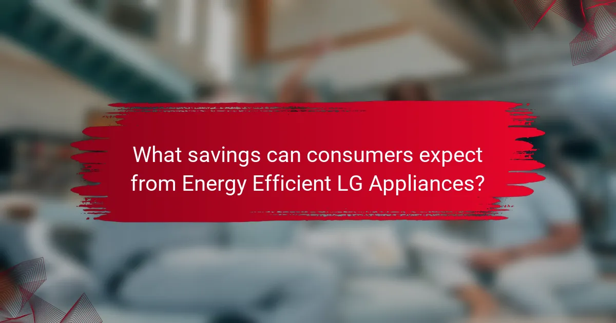 What savings can consumers expect from Energy Efficient LG Appliances?